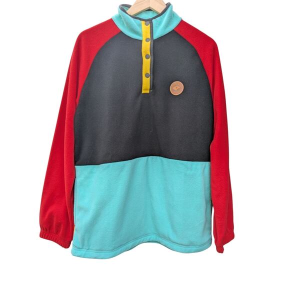 Shinesty Pullover Sweat Shirt Retro Color Block Unisex Stay Weird Shine On Sz M - Picture 2 of 10